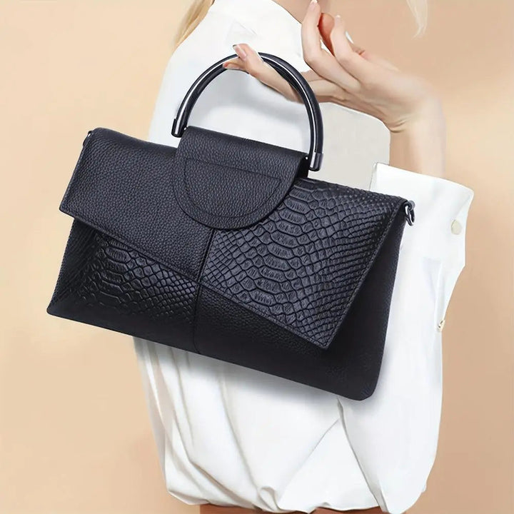 Celeste luxe tas met krokodillenreliëf