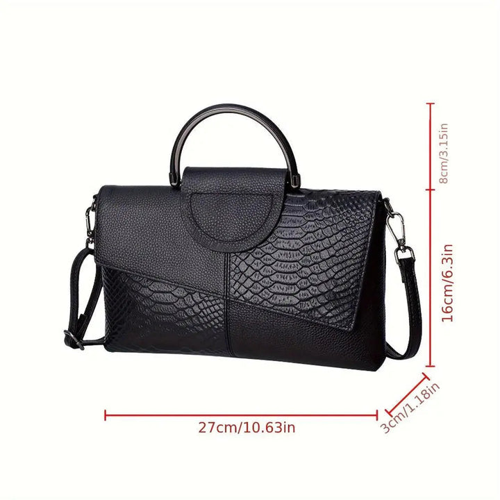 Celeste luxe tas met krokodillenreliëf