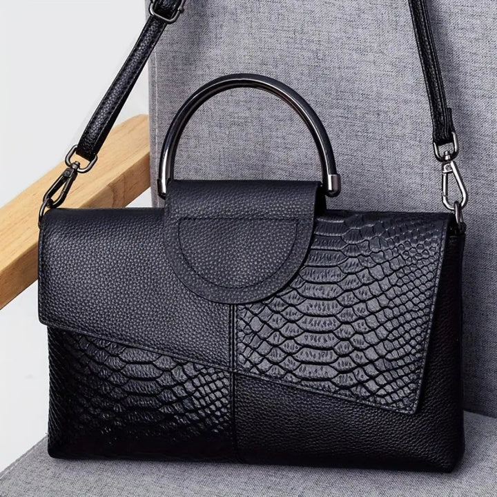 Celeste luxe tas met krokodillenreliëf