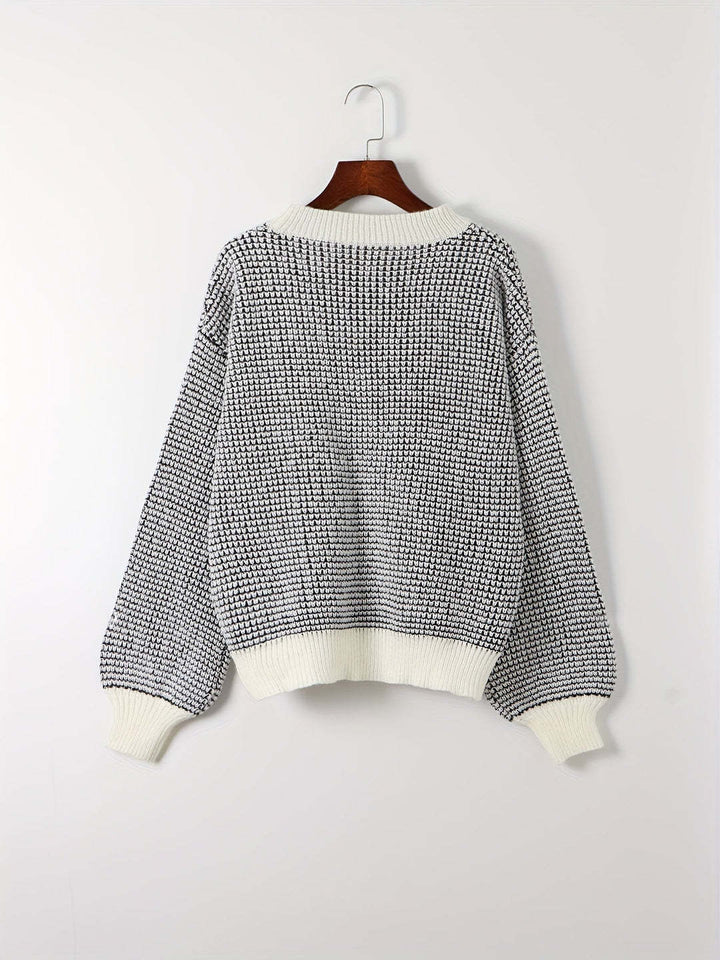 Bijou™ - Dames gebreide trui met lantaarnmouwen