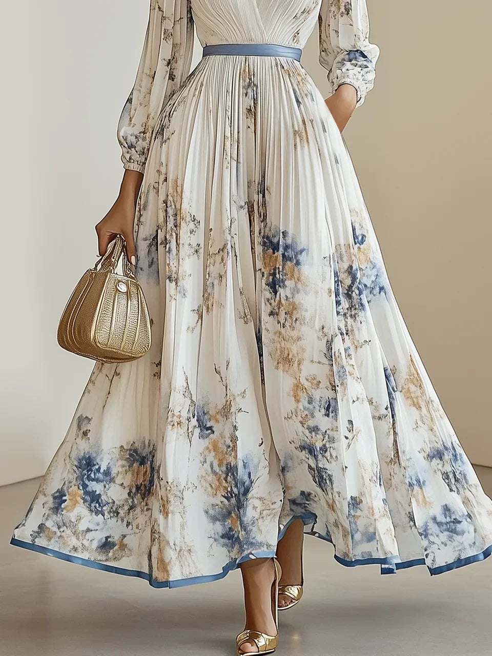 Bristol - Maxi-jurk met bloemenpatchwork in bohemienstijl 
