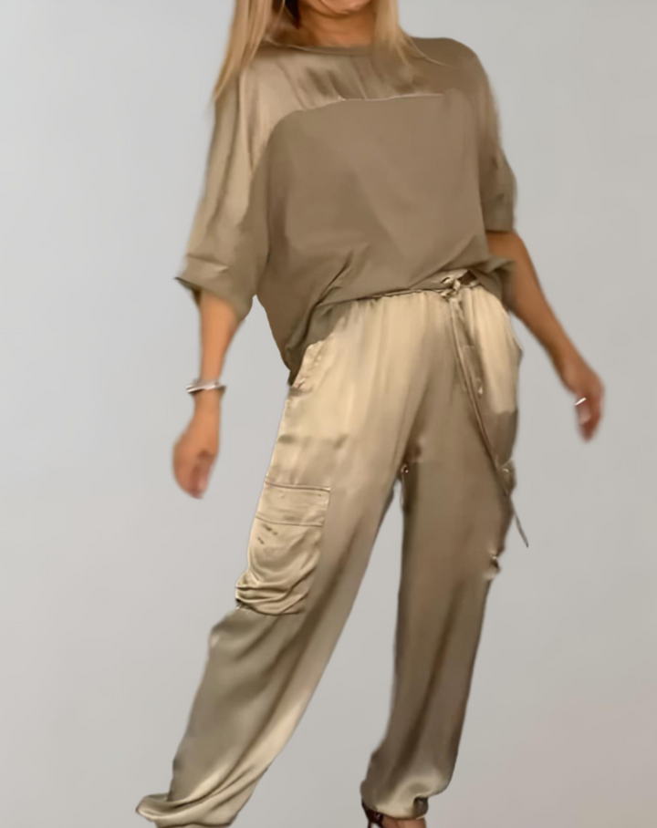 Miriam - Zijdezachte Cargo Loungeset