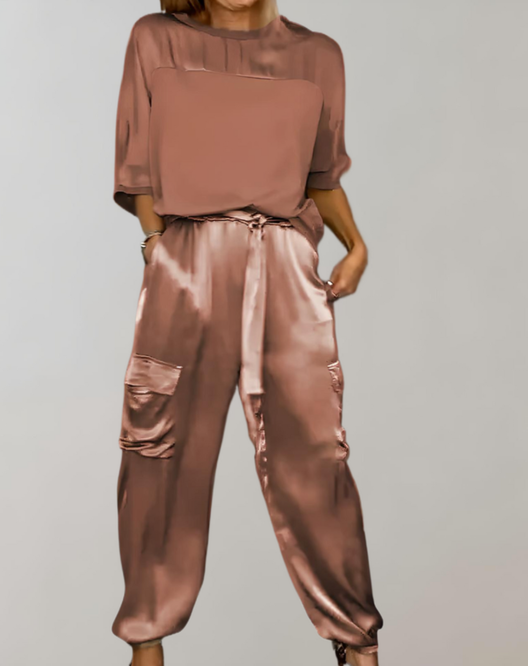 Miriam - Zijdezachte Cargo Loungeset