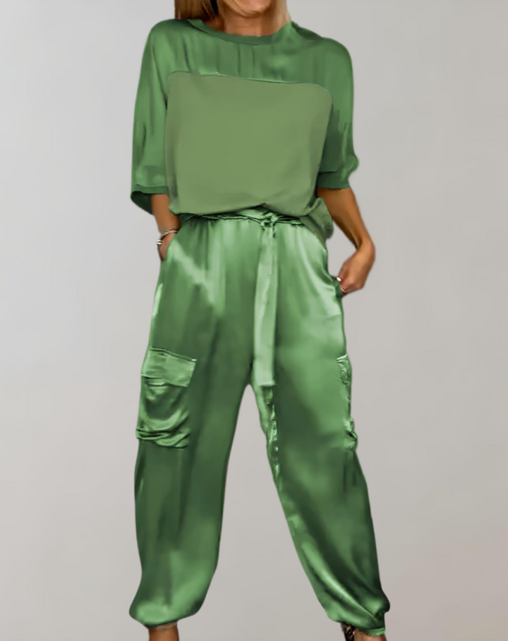 Miriam - Zijdezachte Cargo Loungeset