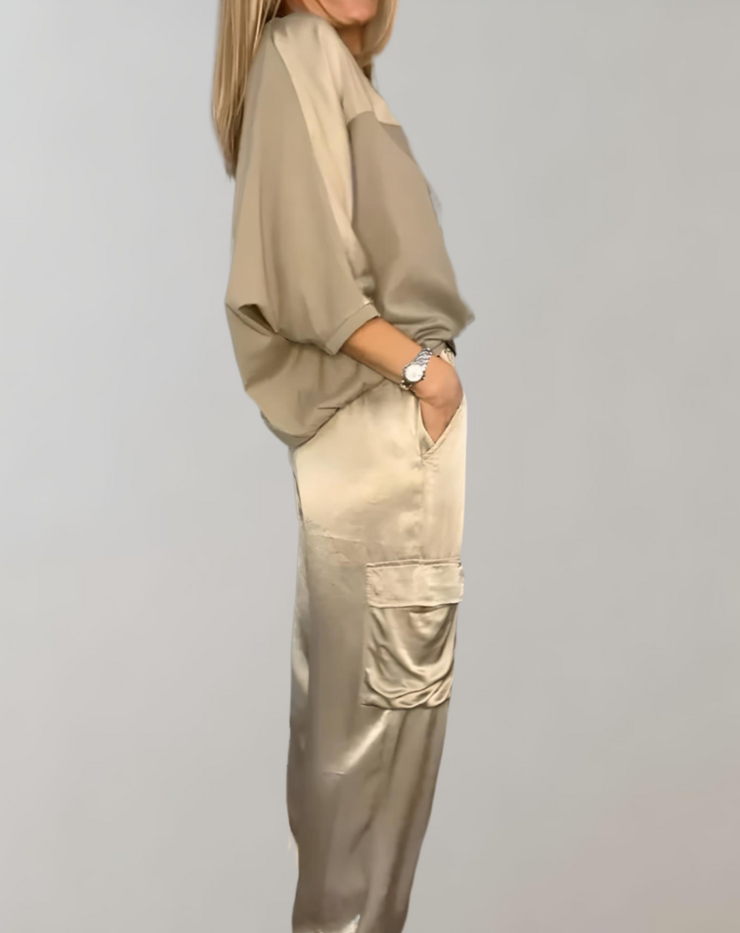 Miriam - Zijdezachte Cargo Loungeset