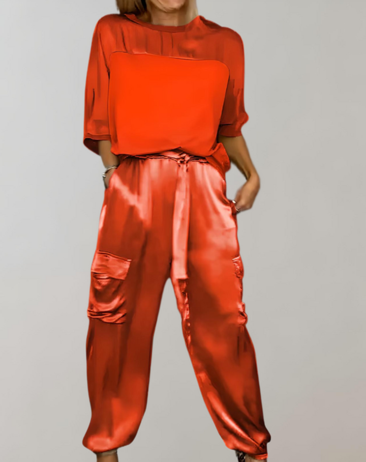 Miriam - Zijdezachte Cargo Loungeset