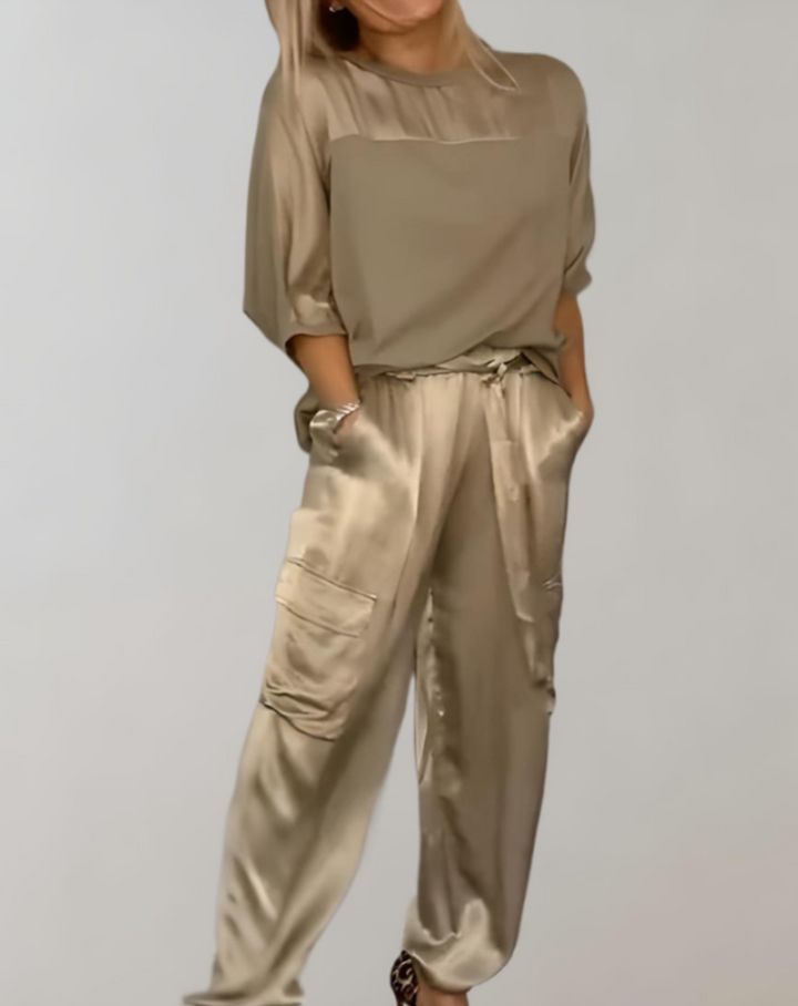 Miriam - Zijdezachte Cargo Loungeset