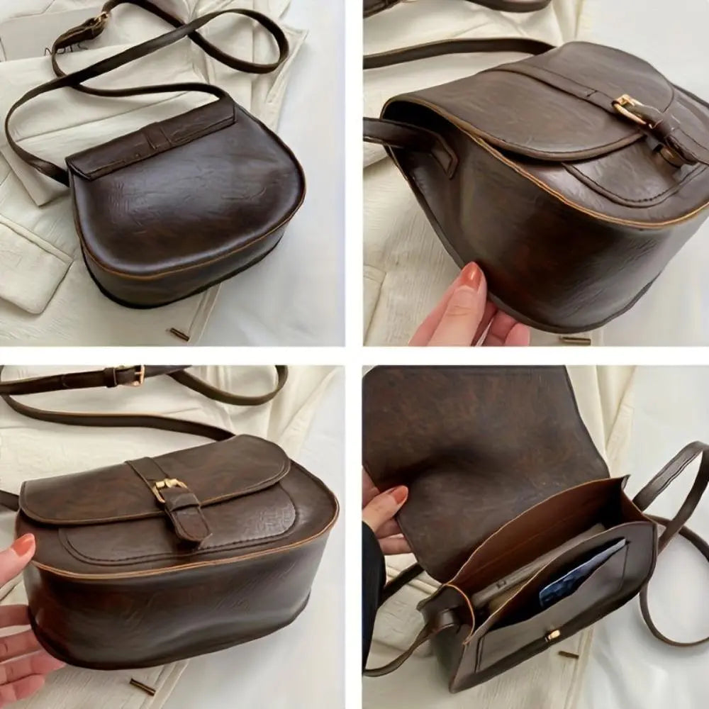 Evelyn Classic Saddle Crossbody Tas