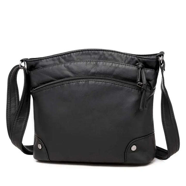 Mabel's Retro Charm | Zachte leren anti-diefstal messenger bag