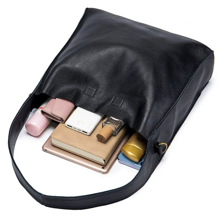 Grace's tijdloze elegantie | Tote bag van echt koeienhuidleer