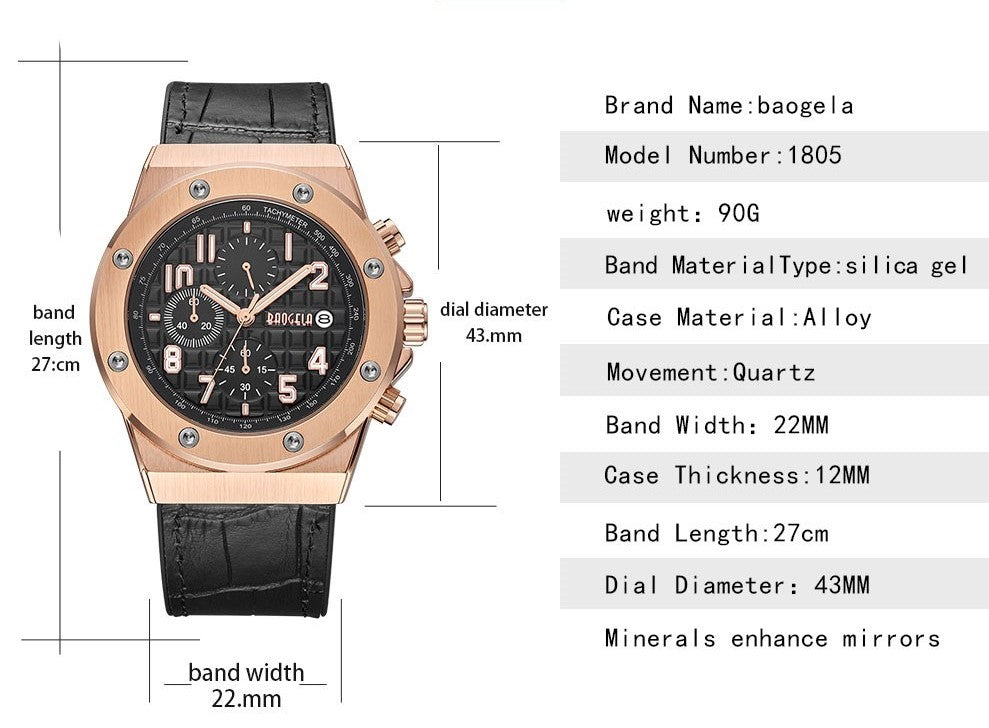 Casual chronograaf horloge
