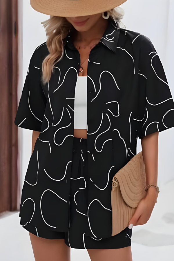 Brooke - Zomers abstract print shirt en short