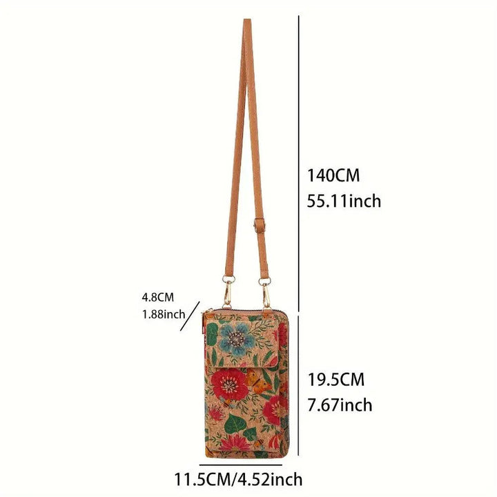 Lila Boho bloemen Crossbody portemonnee