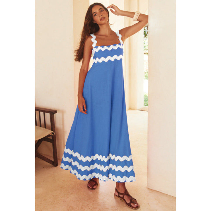 Wrenley - Boho maxi-jurk met slash-hals