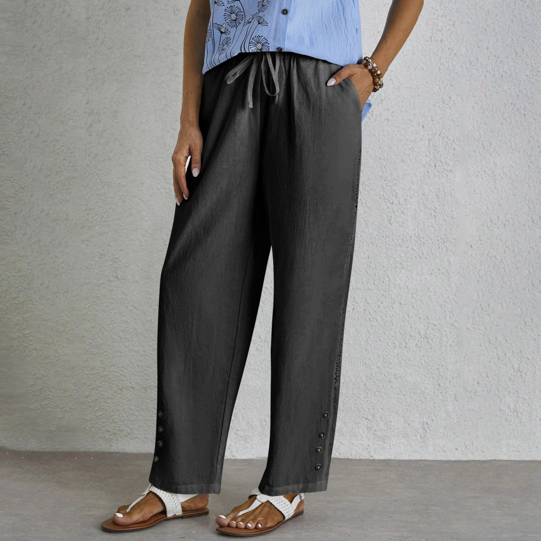 Shania™ - Relaxte broek met knopen