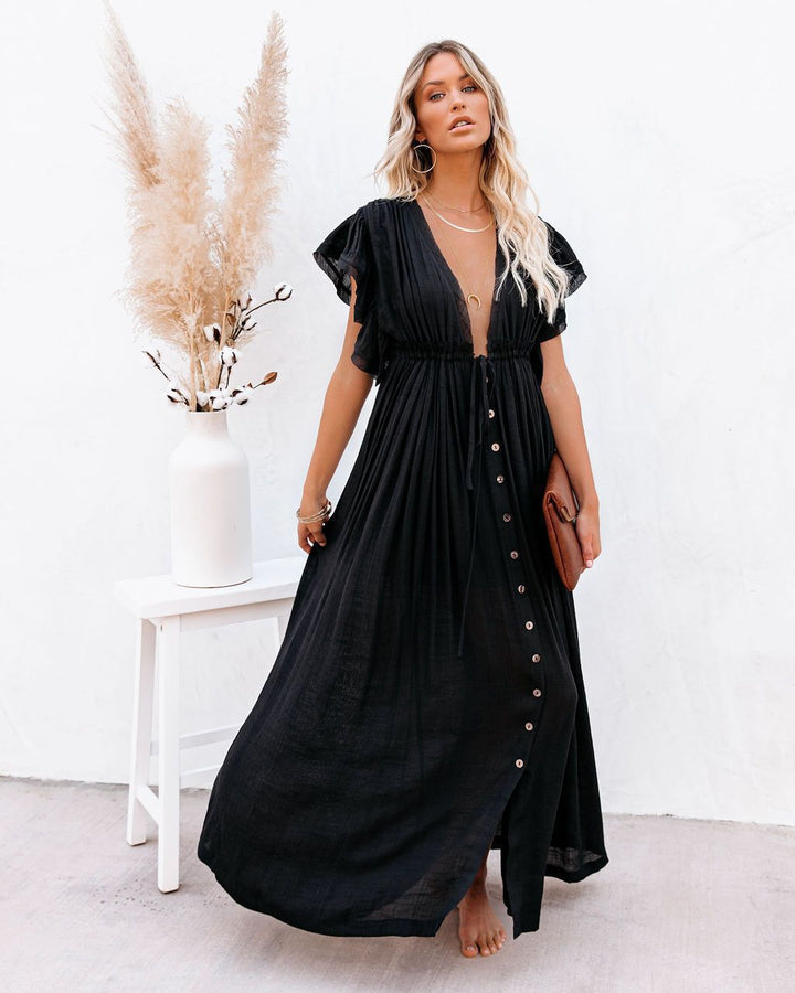 Audra - Boho V-hals kimono strandjurk