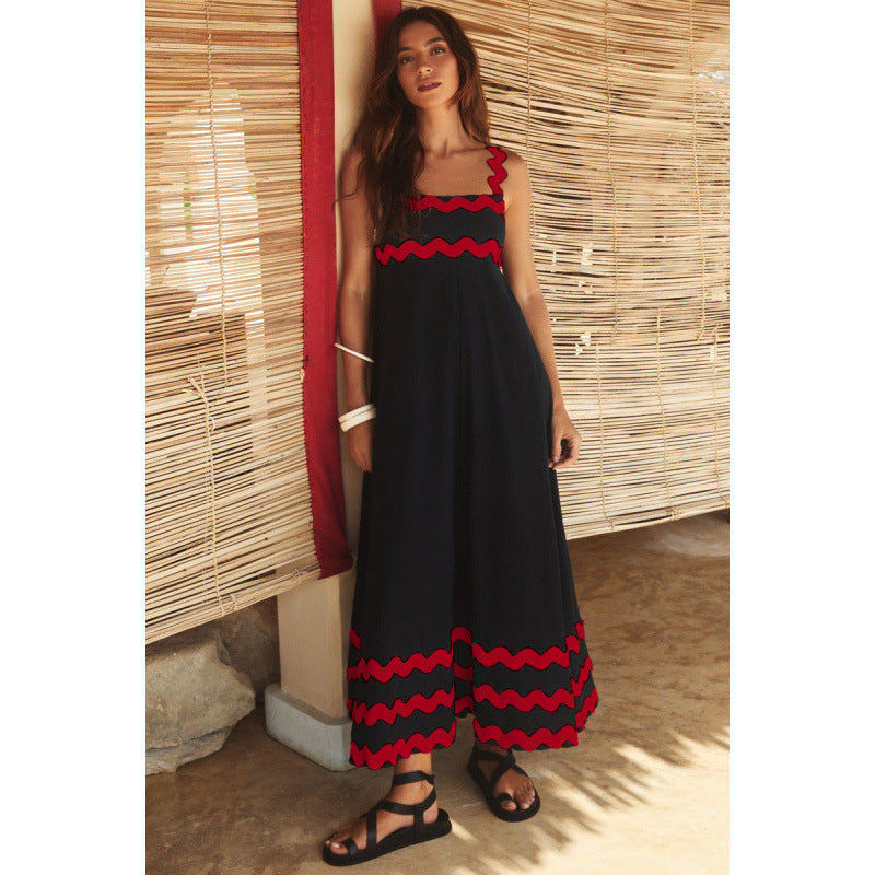 Wrenley - Boho maxi-jurk met slash-hals