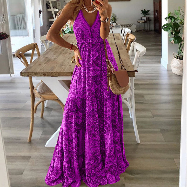 Wren - Boho spaghettibandjes V-hals maxi-jurk