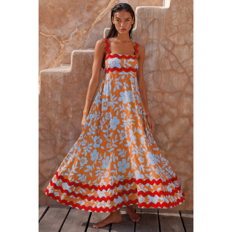 Wrenley - Boho maxi-jurk met slash-hals