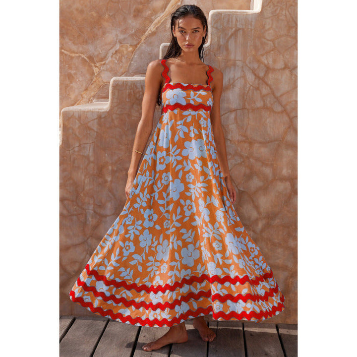 Wrenley - Boho maxi-jurk met slash-hals