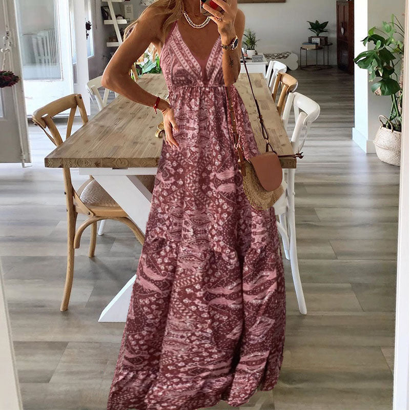 Wren - Boho spaghettibandjes V-hals maxi-jurk