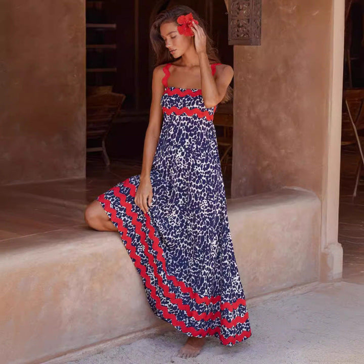 Wrenley - Boho maxi-jurk met slash-hals