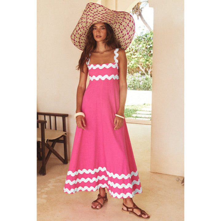Wrenley - Boho maxi-jurk met slash-hals