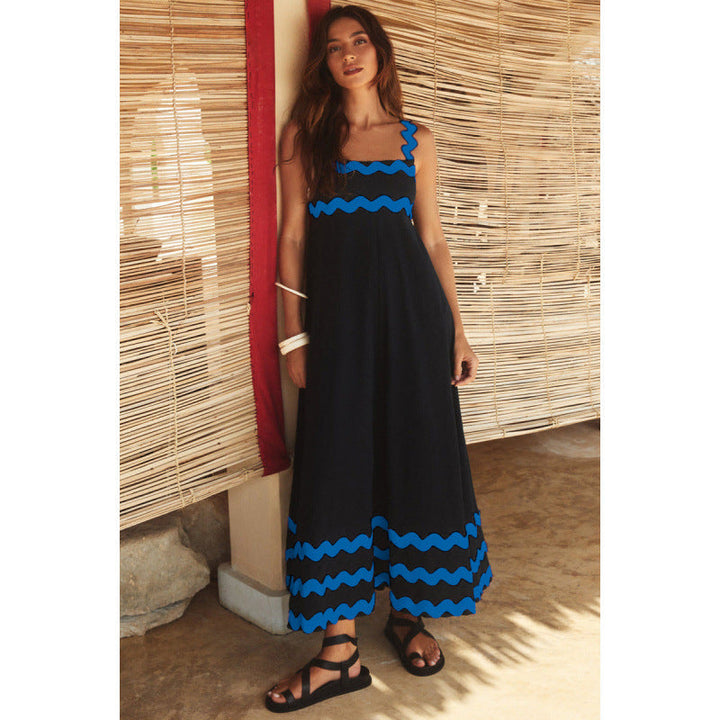 Wrenley - Boho maxi-jurk met slash-hals