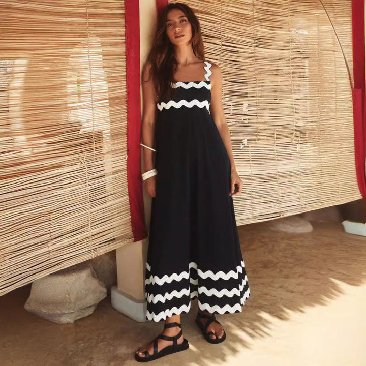 Wrenley - Boho maxi-jurk met slash-hals