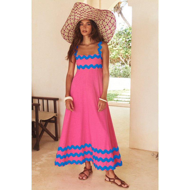 Wrenley - Boho maxi-jurk met slash-hals