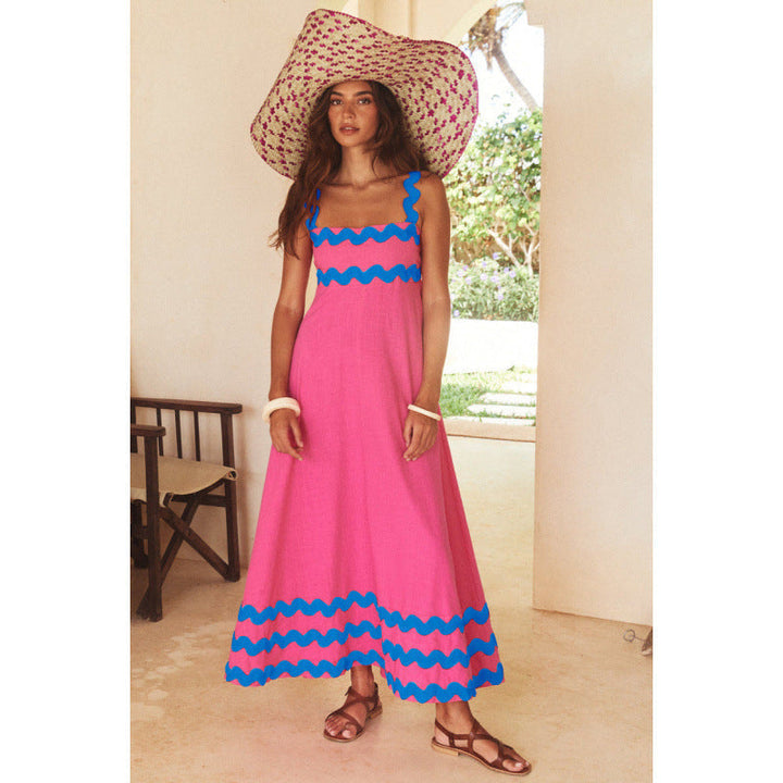 Wrenley - Boho maxi-jurk met slash-hals