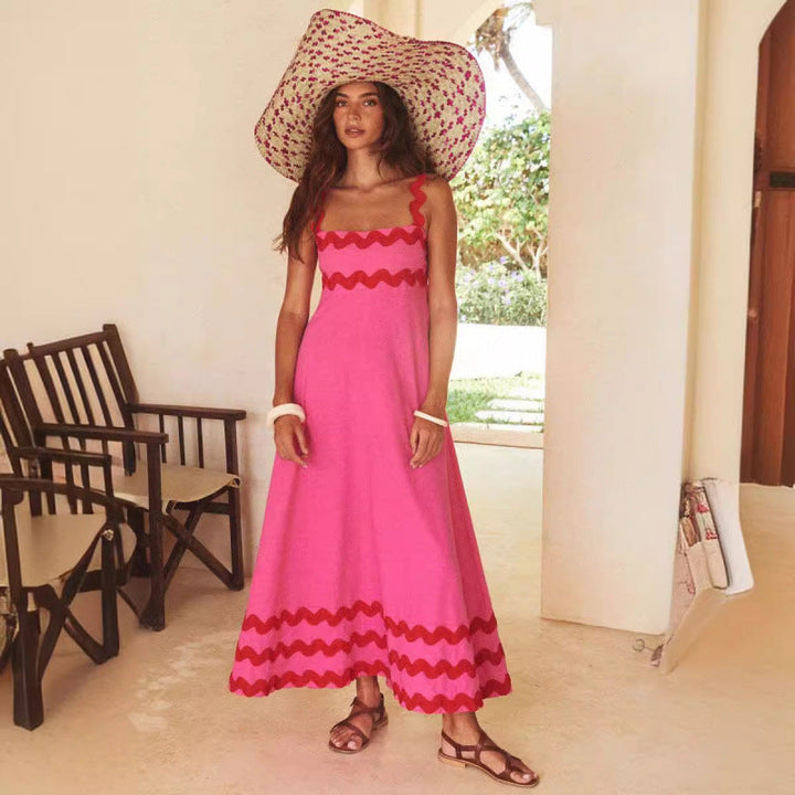 Wrenley - Boho maxi-jurk met slash-hals