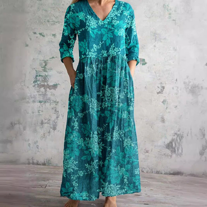 Ivoor - Floral Whimsy Boho Maxi-jurk