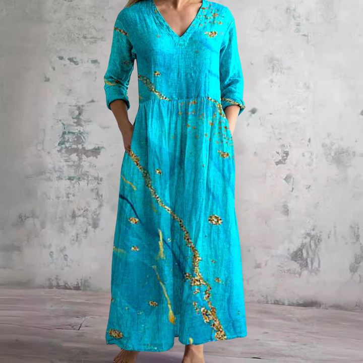 Ivoor - Floral Whimsy Boho Maxi-jurk