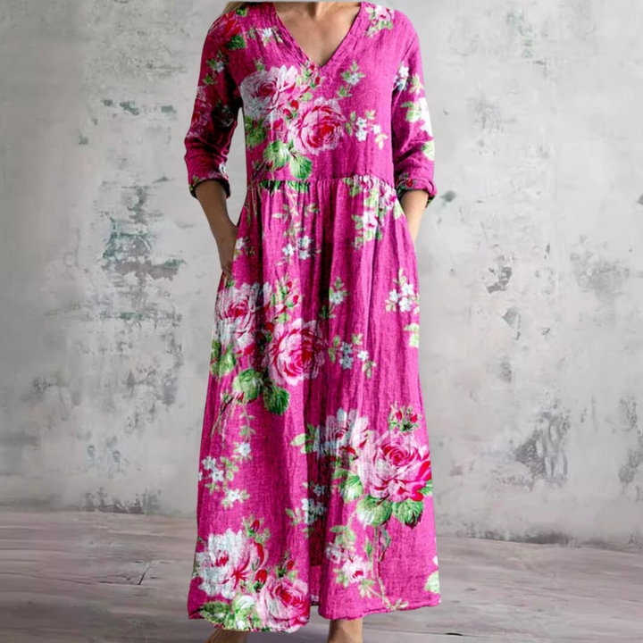Ivoor - Floral Whimsy Boho Maxi-jurk