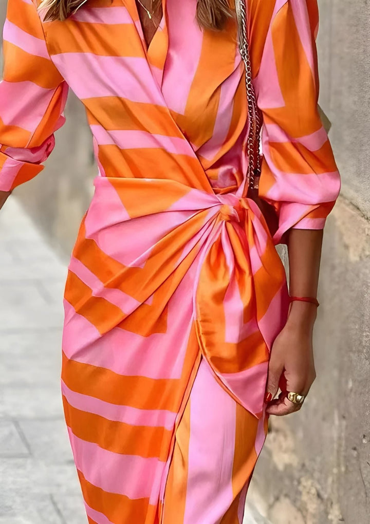 Olivia – Bedrukte taille-taillejurk