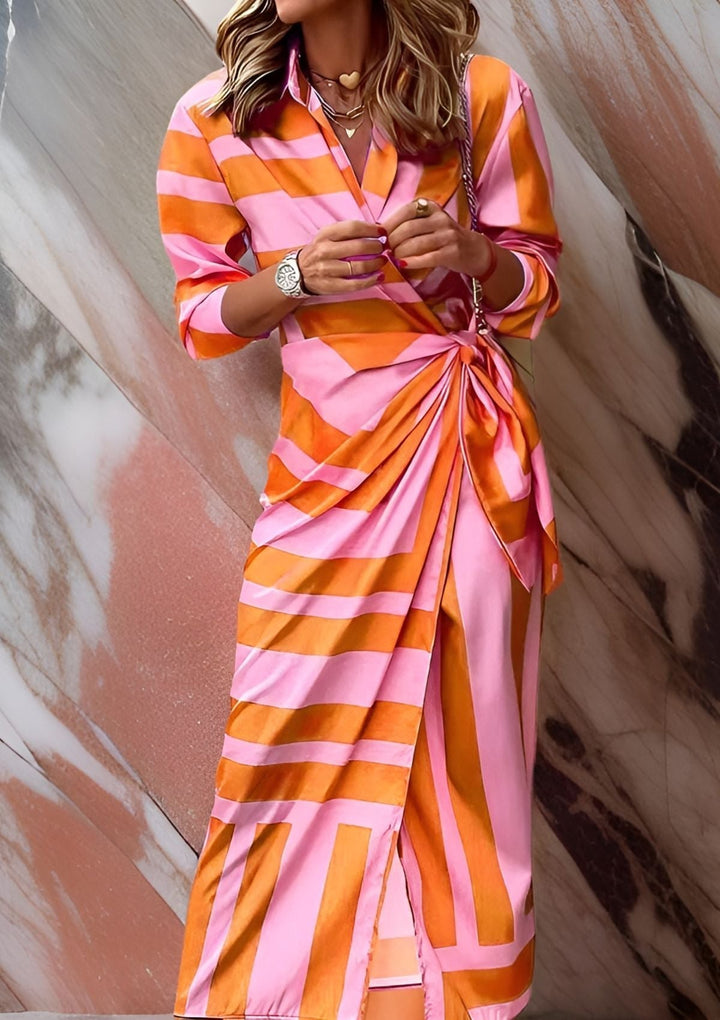 Olivia – Bedrukte taille-taillejurk