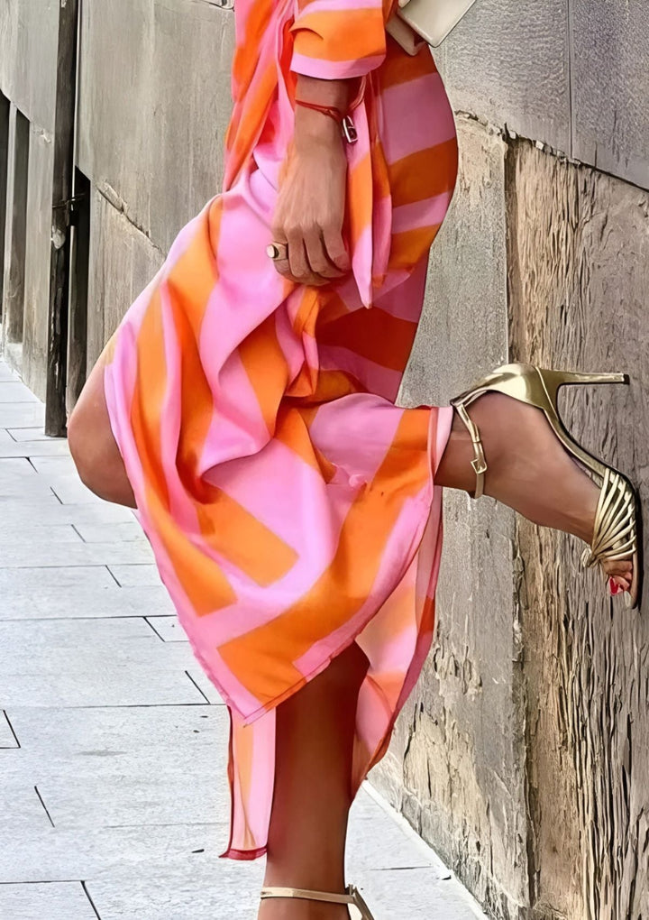 Olivia – Bedrukte taille-taillejurk