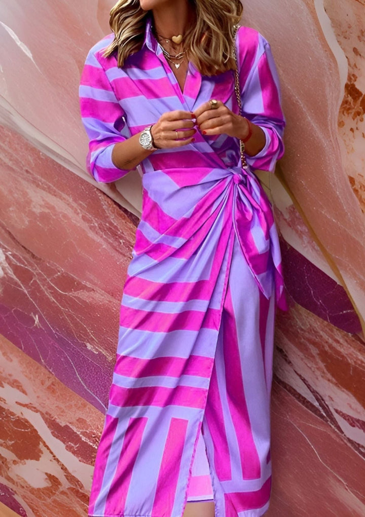 Olivia – Bedrukte taille-taillejurk