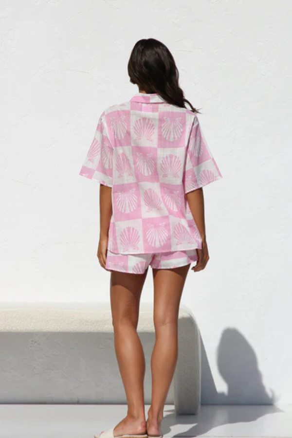 Brielle - Trendy zomerprint shirt en short set
