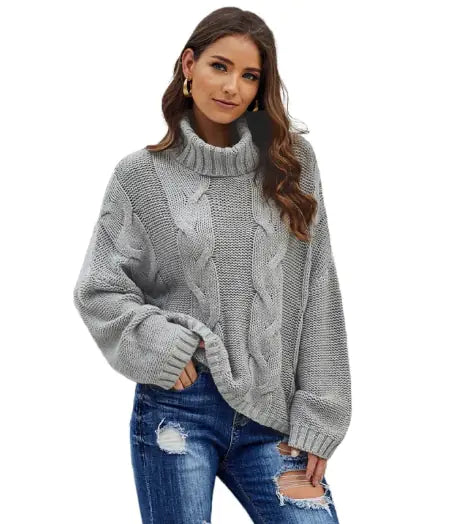 Clemence Luce - Women's High Neck Sweater Style and Warmth