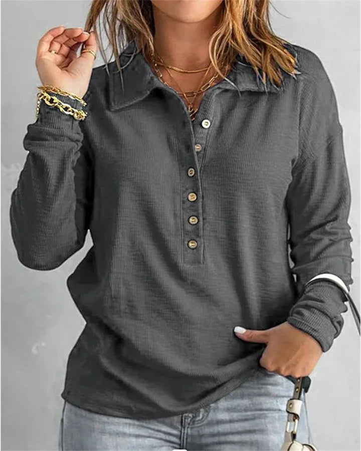 Marlène™ - Comfortabel katoenen V-hals shirt voor dames