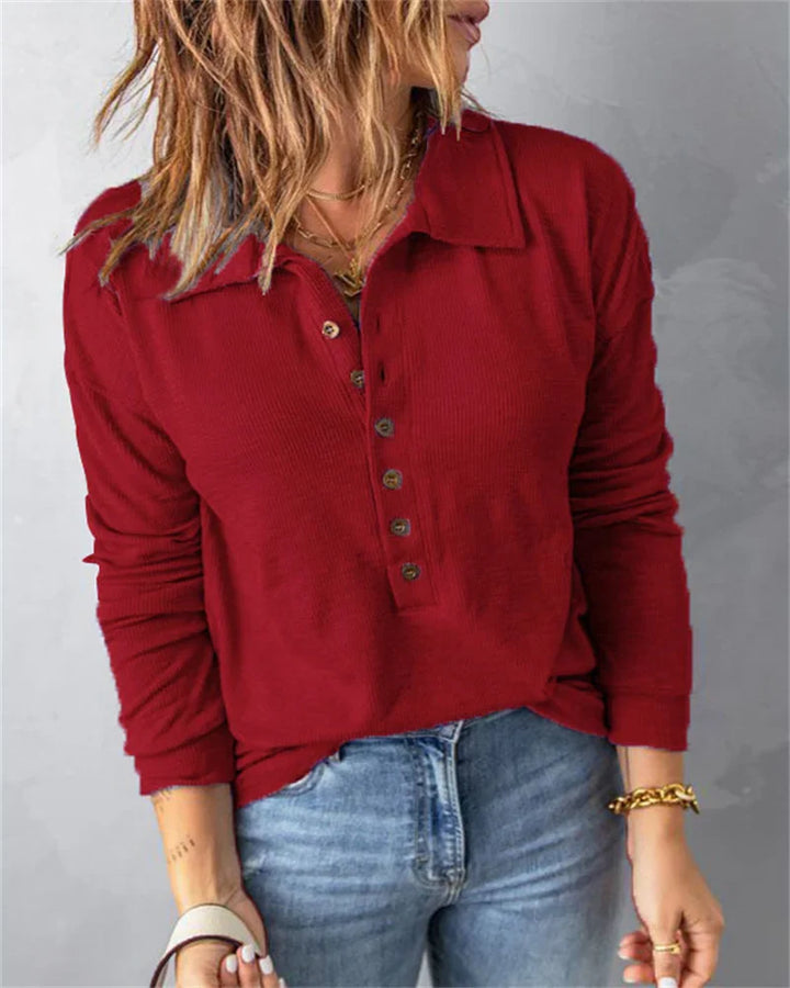 Marlène™ - Comfortabel katoenen V-hals shirt voor dames