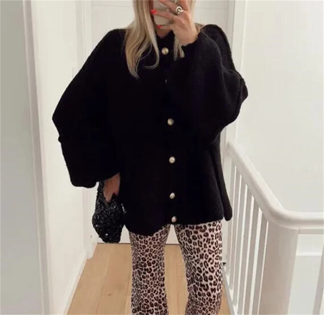 Lili™ - Oversized Sweater with Metal Buttons