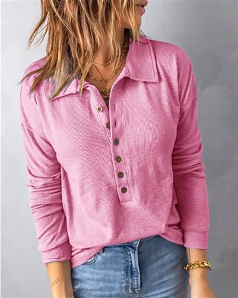 Marlène™ - Comfortabel katoenen V-hals shirt voor dames