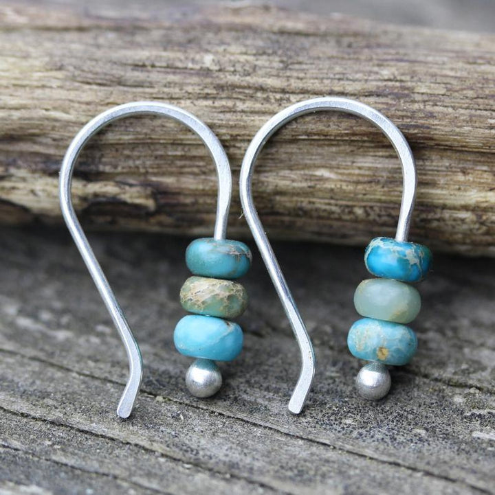 Turquoise parel oorbellen