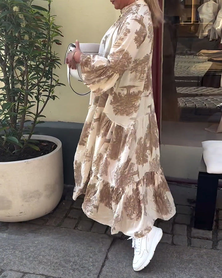 Giavanna - Casual jurk met wijde mouwen en lange print