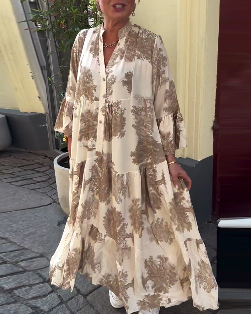 Giavanna - Casual jurk met wijde mouwen en lange print