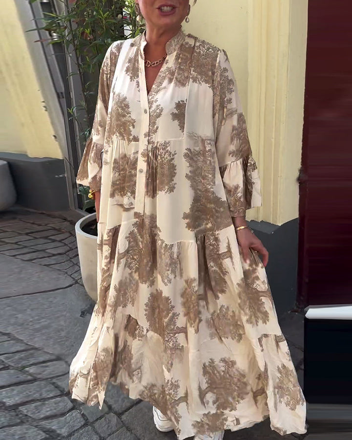 Giavanna - Casual jurk met wijde mouwen en lange print