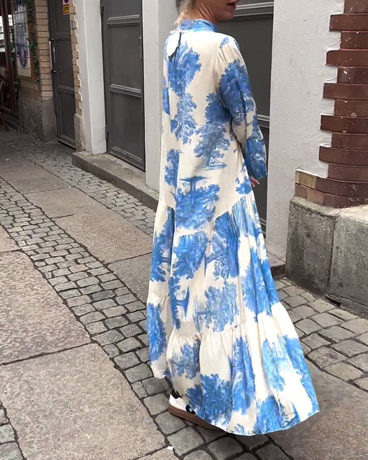 Giavanna - Casual jurk met wijde mouwen en lange print